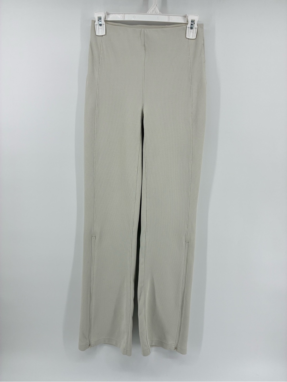 Lululemon Softstreme Women's Cream Ribbed Zipped Flare Pants Fall